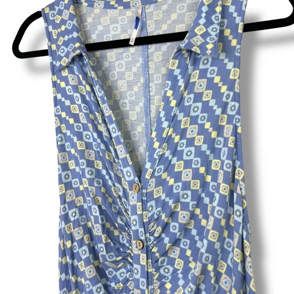 Free People Shayla Collared Retro V-Neck Racer Back Wide Leg Halter Jumpsuit - Picture 7 of 13